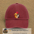 Casquette Rouge délavé - Bordeaux délavé avec motif Chien et chat complices en 7 cm – vue principale