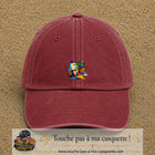 Casquette Rouge délavé - Bordeaux délavé motif Plante graphique logo 5 cm
