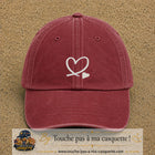 Image principale produit30moyenRB - casquette Rouge délavé - Bordeaux délavé avec visuel Cœur continu blanc 5 cm