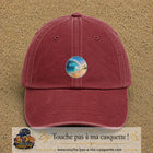 Image principale produit175moyenRB - casquette Rouge délavé - Bordeaux délavé avec visuel Vague plage 5 cm