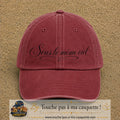 Image principale produit133grosRB - casquette Rouge délavé - Bordeaux délavé avec visuel Sous le même ciel 7 cm