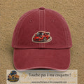 Image principale produit93moyenRB - casquette Rouge délavé - Bordeaux délavé avec visuel Voiture rouge 5 cm
