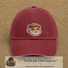 Image principale produit76grosRB - casquette Rouge délavé - Bordeaux délavé avec visuel Papy casquette lunettes 7 cm