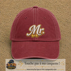 Image principale produit110grosRB - casquette Rouge délavé - Bordeaux délavé avec visuel Mr élégant 7 cm