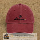 Image principale produit38moyenRB - casquette Rouge délavé - Bordeaux délavé avec visuel Adadass feuille d’érable 5 cm