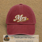 Image principale produit112grosRB - casquette Rouge délavé - Bordeaux délavé avec visuel Mrs élégante 7 cm