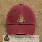 Image principale produit94grosRB - casquette Rouge délavé - Bordeaux délavé avec visuel Princesse poupée 7 cm