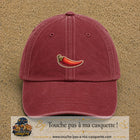 Image principale produit198petitRB - casquette Rouge délavé - Bordeaux délavé avec visuel Piment 3 cm