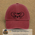 Image principale produit100grosRB - casquette Rouge délavé - Bordeaux délavé avec visuel Koala visage 7 cm