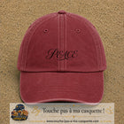 Image principale produit132petitRB - casquette Rouge délavé - Bordeaux délavé avec visuel Peace calligraphie 3 cm
