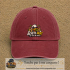 Image principale produit124grosRB - casquette Rouge délavé - Bordeaux délavé avec visuel Canard argent 7 cm