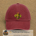 Image principale produit194grosRB - casquette Rouge délavé - Bordeaux délavé avec visuel Cactus cowboy 7 cm