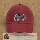 Casquette Rouge délavé - Bordeaux délavé motif Message Always Happy 7 cm - vue principale