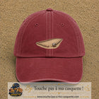 Casquette baseball Rouge délavé - Bordeaux délavé 100% coton avec motif Terrain de pétanque 7 cm - image principale