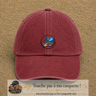 Casquette Rouge délavé - Bordeaux délavé 100% coton avec motif Ordinateur portable météo 5 cm - image principale