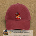 Casquette Rouge délavé - Bordeaux délavé 100% coton avec motif Garçon casquette rouge et lunettes 7 cm - image principale