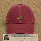 Casquette baseball Rouge délavé - Bordeaux délavé 100% coton avec motif Chat endormi 3 cm - image principale