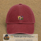 Casquette baseball Rouge délavé - Bordeaux délavé 100% coton avec visuel Humour odeur 3 cm - image produit principale