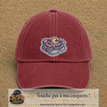 Casquette Rouge délavé - Bordeaux délavé motif Message Style with me 7 cm - vue principale