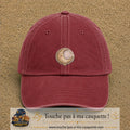 Casquette Rouge délavé - Bordeaux délavé motif Lune endormie 5 cm - vue principale