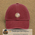 Casquette Rouge délavé - Bordeaux délavé motif Lune endormie 5 cm - vue principale