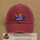 Casquette Rouge délavé - Bordeaux délavé 100% coton avec motif Vibe Squad 7 cm - image principale