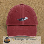 Casquette baseball Rouge délavé - Bordeaux délavé 100% coton avec motif Bateau rapide 7 cm - image principale