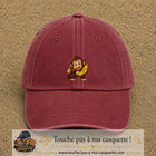 Casquette baseball Rouge délavé - Bordeaux délavé 100% coton avec motif Singe à la banane 5 cm - image principale