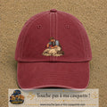 Casquette baseball Rouge délavé - Bordeaux délavé 100% coton avec motif Tonte de mouton 7 cm - image principale