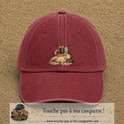Casquette baseball Rouge délavé - Bordeaux délavé 100% coton avec motif Tonte de mouton 7 cm - image principale