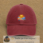 Casquette baseball Rouge délavé - Bordeaux délavé 100% coton avec motif Soleil éclaire notre journée 7 cm - image principale