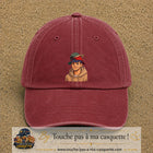Casquette Rouge délavé - Bordeaux délavé 100% coton avec motif Portrait homme casquettes 7 cm - image principale