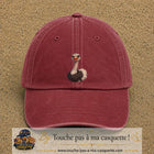 Casquette Rouge délavé - Bordeaux délavé 100% coton avec motif Autruche souriante 7 cm - image principale