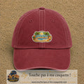Casquette Rouge délavé - Bordeaux délavé motif Plage tropicale Beach 5 cm - vue principale