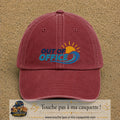 Casquette Rouge délavé - Bordeaux délavé 100% coton avec motif Out of Office vague soleil 7 cm - image principale