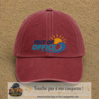 Casquette Rouge délavé - Bordeaux délavé 100% coton avec motif Out of Office vague soleil 7 cm - image principale