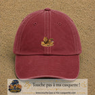 Casquette baseball Rouge délavé - Bordeaux délavé 100% coton avec motif Lion de savane 3 cm - image principale