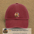 Casquette baseball Rouge délavé - Bordeaux délavé 100% coton avec visuel Maman multitâche 5 cm - image produit principale