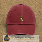 Casquette baseball Rouge délavé - Bordeaux délavé 100% coton avec motif Pharaon égyptien 5 cm - image principale