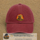 Casquette baseball Rouge délavé - Bordeaux délavé 100% coton avec visuel Chaussure monstre 7 cm - image produit principale