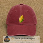 Casquette baseball Rouge délavé - Bordeaux délavé 100% coton avec visuel Épi de maïs 7 cm - image produit principale