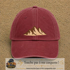 Casquette Rouge délavé - Bordeaux délavé 100% coton avec motif Montagnes bohèmes 5 cm - image principale