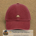 Casquette baseball Rouge délavé - Bordeaux délavé 100% coton avec visuel Soleil et vagues 3 cm - image produit principale
