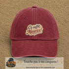 Casquette baseball Rouge délavé - Bordeaux délavé 100% coton avec visuel Ça suffit Maurice 7 cm - image produit principale