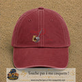 Casquette Rouge délavé - Bordeaux délavé 100% coton avec motif Aiguille et fil rouge 7 cm - image principale