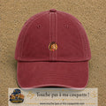 Casquette baseball Rouge délavé - Bordeaux délavé 100% coton avec visuel Cheval langue tirée 3 cm - image produit principale