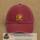 Casquette Rouge délavé - Bordeaux délavé 100% coton avec motif Desert Club cactus 7 cm - image principale