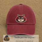 Casquette Rouge délavé - Bordeaux délavé motif Coccinelle rouge 7 cm - vue principale