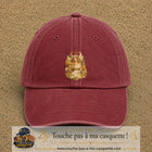 Casquette baseball Rouge délavé - Bordeaux délavé 100% coton avec motif Vierge astrologique 7 cm - image principale
