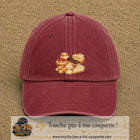 Casquette Rouge délavé - Bordeaux délavé 100% coton avec motif Pâtisseries gourmandes 7 cm - image principale